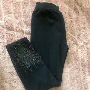 Black sequin dress pants